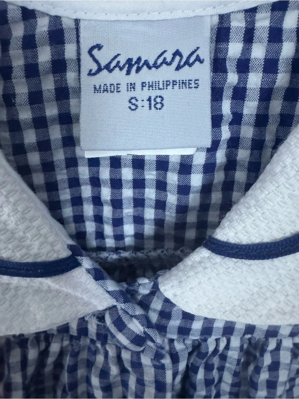 Samara Vintage Blue Gingham Nautical 2 Piece Set Size 18M